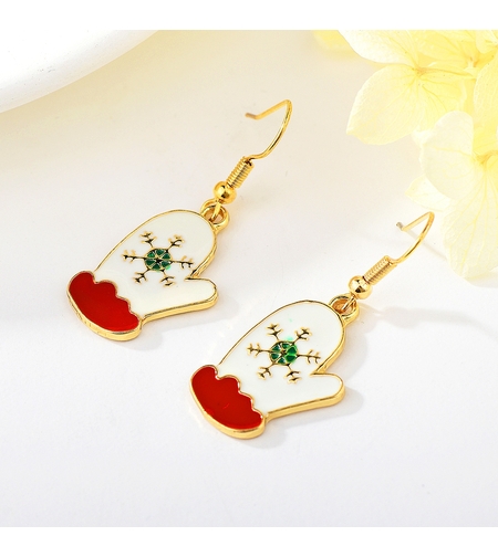 Коледни обеци 'Ръкавички' жълто позлатяване | Бижута Invoke.bg