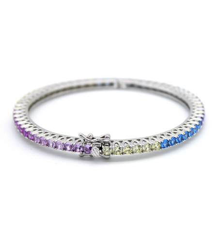 Цветна сребърна гривна 2700000071106 | Колекция Silver Premium