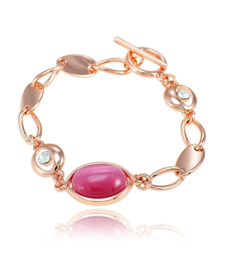 Гривна розово позлатяване розова елипса | Колекция Rose Gold | Бижута Invoke.bg