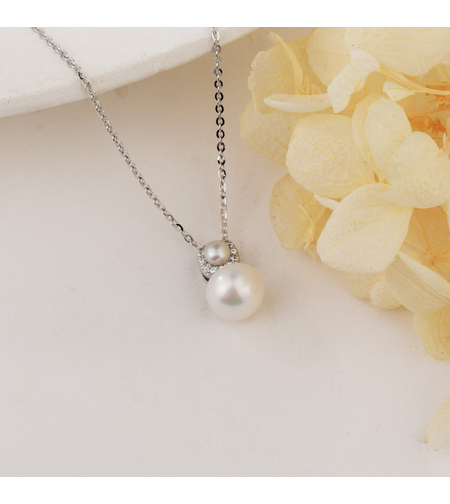 Нежно сребърно колие с перла 2700000058954 | колекция Delicate Silver | Бижута Invoke.bg