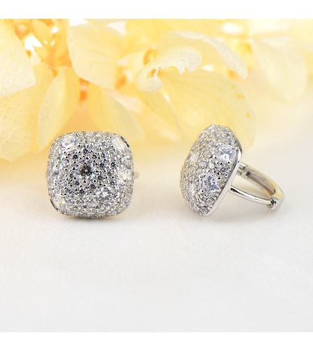 Сребърни обеци с родий | колекция Delicate Silver | Бижута Invoke.bg