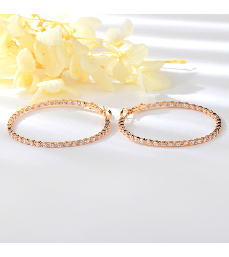 Сребърни обеци халки розово позлатяване | колекция Delicate Silver | Бижута Invoke.bg