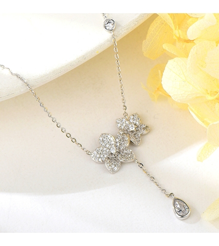 Сребърно колие Цветя | колекция Delicate Silver | Бижута Invoke