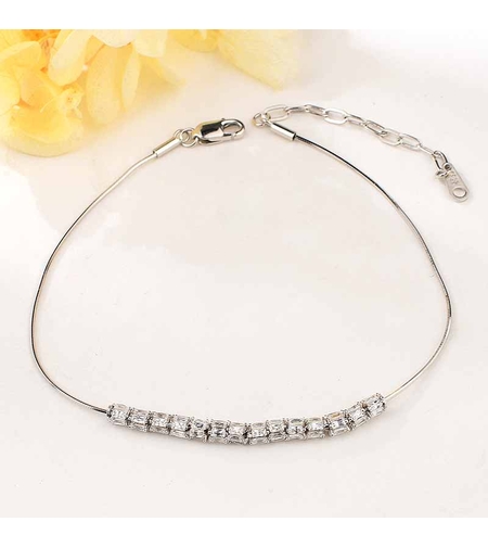 SILVER  JEWELRY - SILVER  BRACELET WITH CRYSTALS