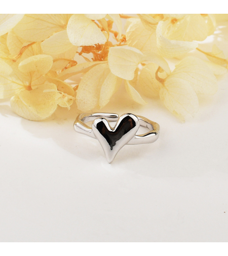 Сребърен пръстен арт сърце | колекция Delicate Silver | Бижута Invoke.bg