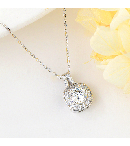 Сребърно колие | Колекция Мойсанит | Бижута Invoke.bg