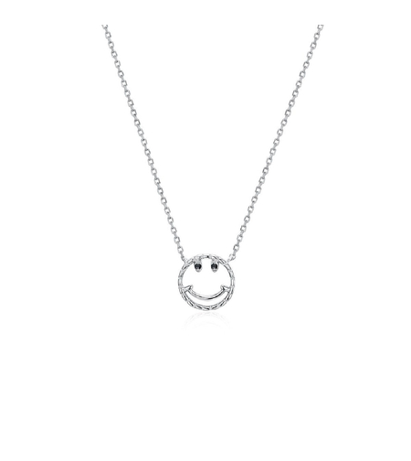 КОЛИЕ СМАЙЛИ СРЕБРО 925 КРИСТАЛИ КУБИЧЕН ЦИРКОН