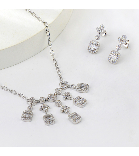 Сребърен комплект с платина | Колекция Silver Premium | Бижута Invoke.bg