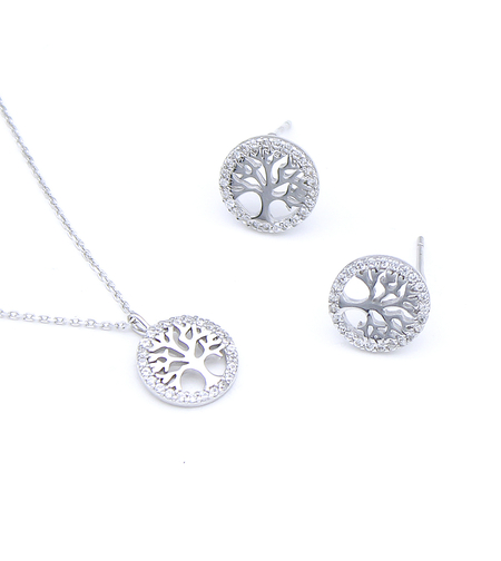 Нежен сребърен комплект дървото на живота | колекция Delicate Silver | Бижута Invoke.bg