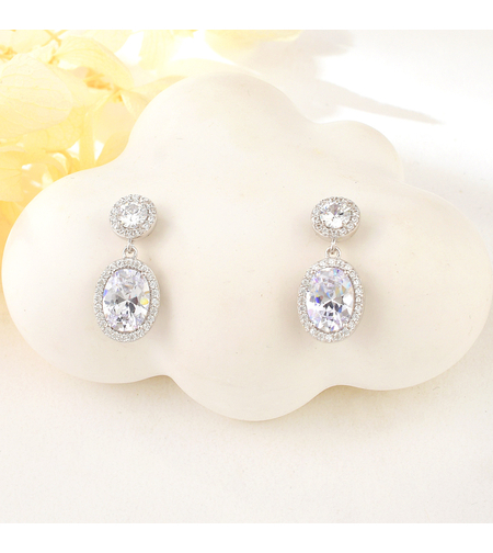 Сребърни обеци с родий | колекция Delicate Silver | Бижута Invoke.bg