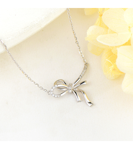 Сребърно колие Панделка | колекция Delicate Silver | Бижута Invoke.bg