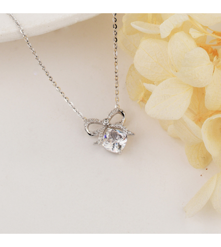 Нежно сребърно колие Панделка 2700000059210