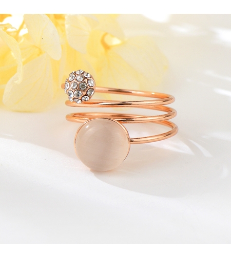 Пръстен розово позлатяване котешко око | Колекция Rose Gold | Бижута Invoke.bg