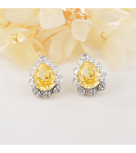 YELLOW DROPS CRUSHED ICE EARRINGS
