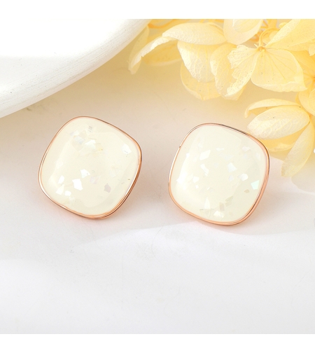 Обеци розово позлатяване със седеф | Колекция Rose Gold | Бижута Invoke.bg