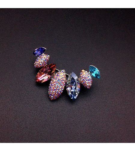 Брошка бяло позлатяване 'Цветни капки' | Бижута Invoke.bg