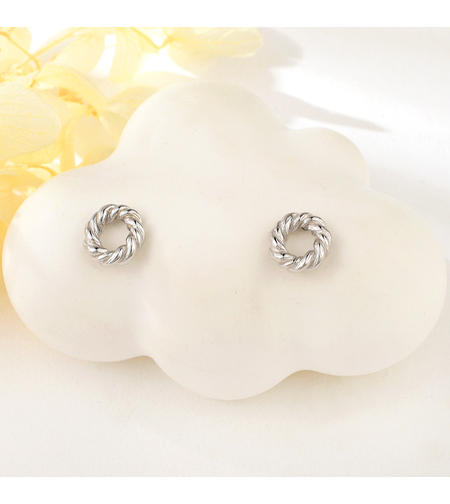 Сребърни обеци с родий | колекция Delicate Silver | Бижута Invoke.bg