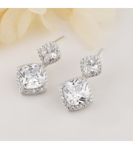 Ежедневни сребърни обеци ромбове | колекция Delicate Silver | Бижута Invoke