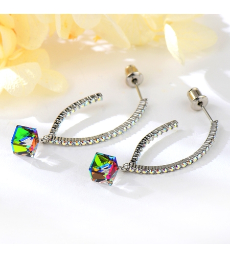 WHITE GOLD PLATED EARRINGS