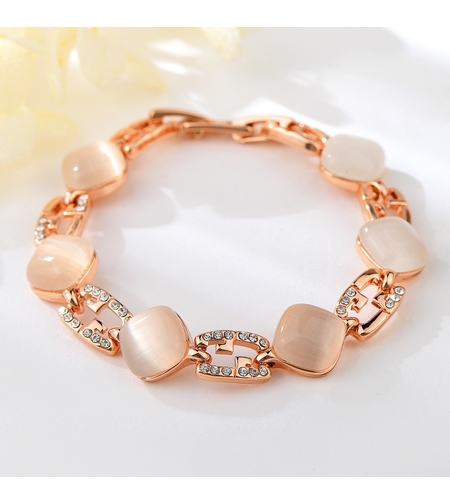 Гривна розово позлатяване котешко око | Колекция Rose Gold | Бижута Invoke.bg