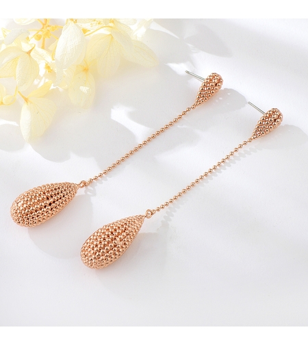 Обеци розово позлатяване капки | Колекция Rose Gold | Бижута Invoke.bg