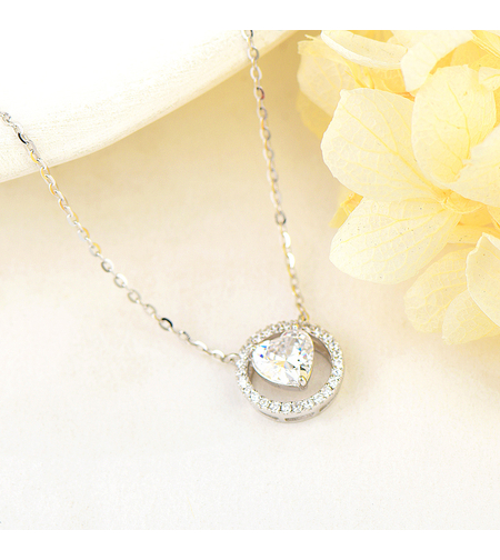 Сребърно колие Сърце| колекция Delicate Silver | Бижута Invoke.bg