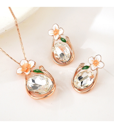 Комплект розово позлатяване капки роса | Колекция Rose Gold | Бижута Invoke.bg