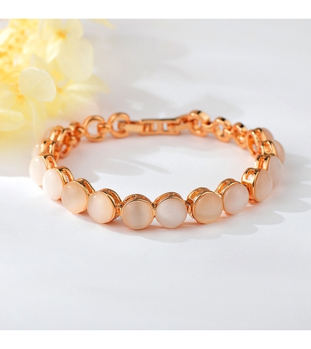 Гривна розово позлатяване котешко око | Колекция Rose Gold | Бижута Invoke.bg