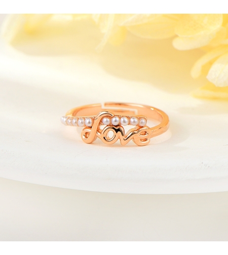 Пръстен розово позлатяване Love | Колекция Rose Gold | Бижута Invoke.bg