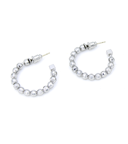 Earrings white gold plating hoops 2405112599882 | Desert Shine Collection