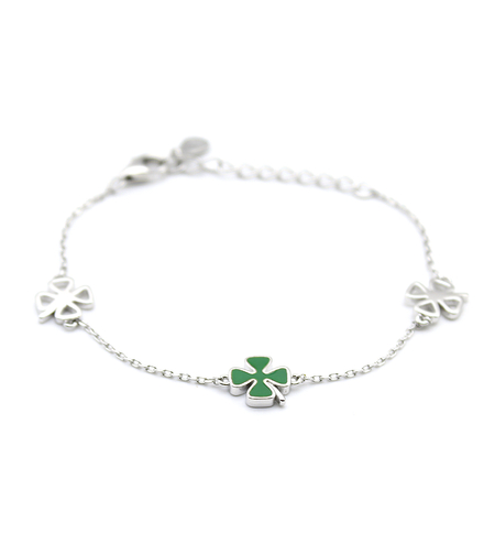 Дамска сребърна гривна детелина | колекция Delicate Silver