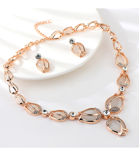 Комплект розово позлатяване лале - LSS30 | Колекция Rose Gold | Бижута Invoke.bg