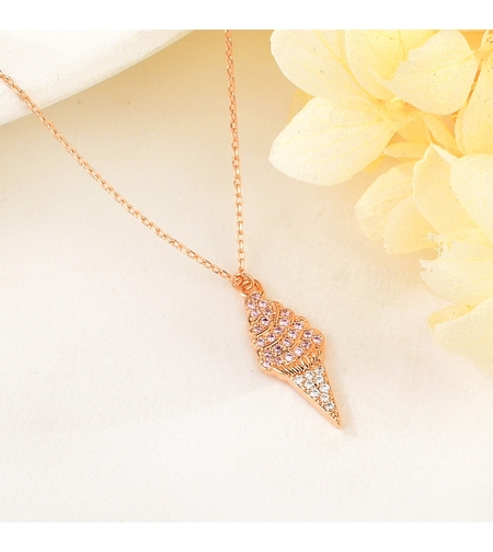 Колие розово позлатяване сладолед | Колекция Rose Gold | Бижута Invoke.bg