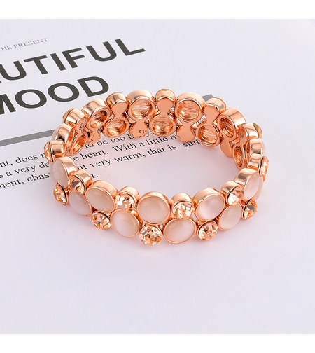 Гривна розово позлатяване обемна с котешко око | Колекция Rose Gold | Бижута Invoke.bg