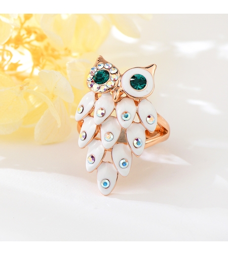 Пръстен розово позлатяване бухал | Колекция Rose Gold | Бижута Invoke.bg