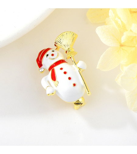 Брошка жълто позлатяване 'Снежен човек' | Бижута Invoke.bg