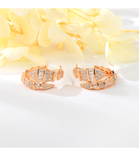 Сребърни обеци с розово позлатяване | колекция Delicate Silver | Бижута Invoke.bg