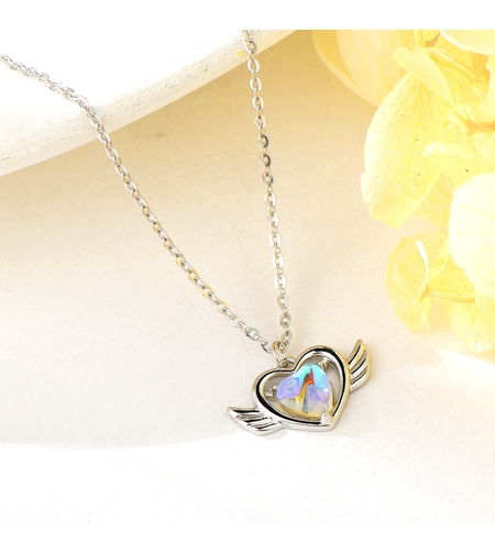 Сребърно колие Ангелско сърце | колекция Delicate Silver | Бижута Invoke