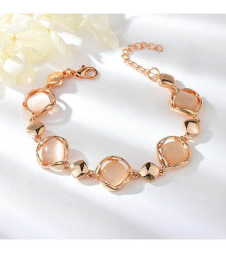 Гривна розово позлатяване с котешко око | Колекция Rose Gold | Бижута Invoke.bg