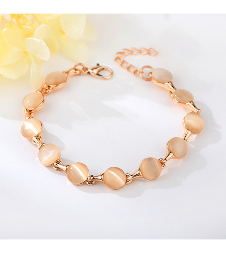 Гривна розово позлатяване котешко око | Колекция Rose Gold | Бижута Invoke.bg