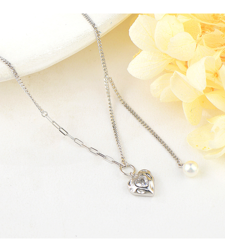 Сребърно колие Сърце | колекция Delicate Silver | Бижута Invoke.bg