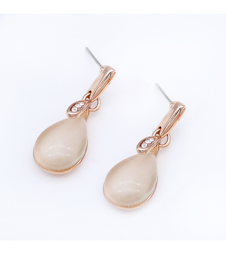 Обеци розово позлатяване котешко око 1000000000290 | Колекция Rose Gold