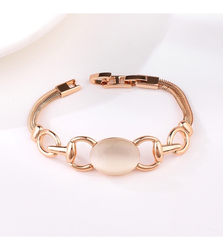 Гривна розово позлатяване котешко око | Колекция Rose Gold | Бижута Invoke.bg