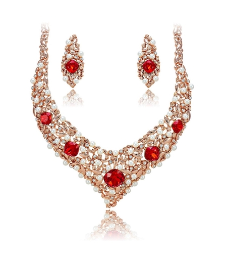 Комплект розово позлатяване кристали Swarovski | Колекция Rose Gold | Бижута Invoke.bg