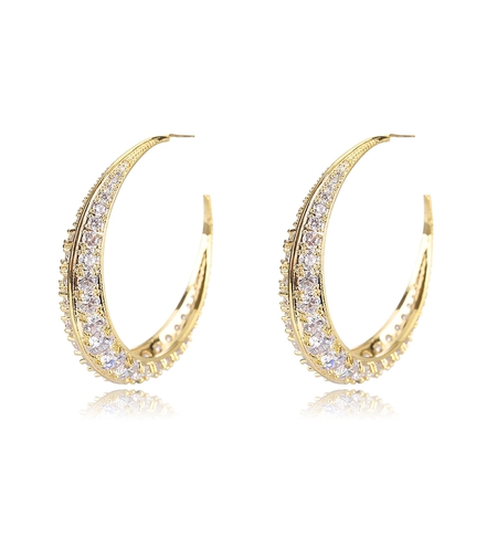 Обеци жълто позлатяване халки | Колекция Luxury Secret | Бижута Invoke.bg