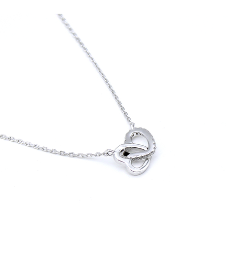 Нежно сребърно колие преплетени сърца | колекция Delicate Silver