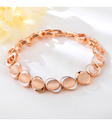 Гривна розово позлатяване с котешко око | Колекция Rose Gold | Бижута Invoke.bg