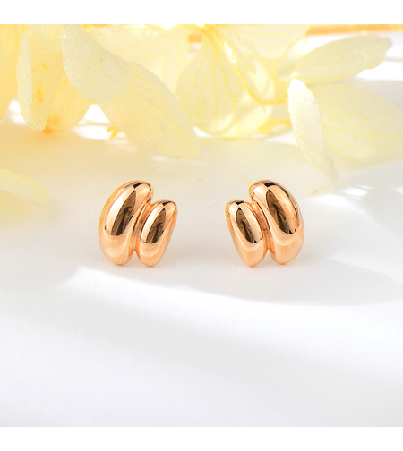 Сребърни обеци розово позлатяване | колекция Delicate Silver | Бижута Invoke