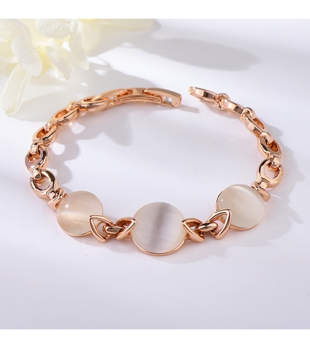 Гривна с розово позлатяване пълнолуние с котешко око | Колекция Rose Gold | Бижута Invoke.bg