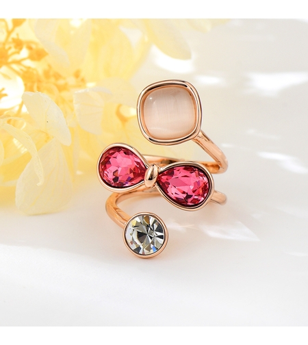 Пръстен розово позлатяване розова панделка | Колекция Rose Gold | Бижута Invoke.bg